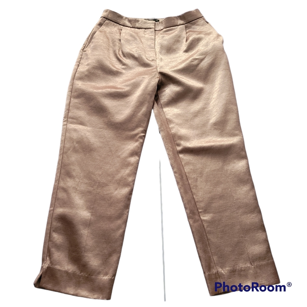 Zara high-waisted Satin Metalic Trouser Pants